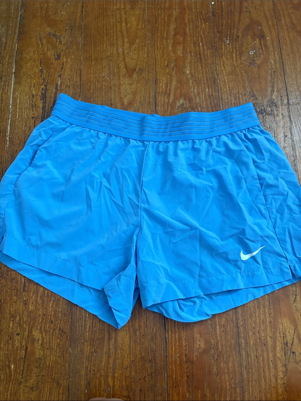 Nike Pro Women’s Bright Blue Athletic Shorts with Swoosh